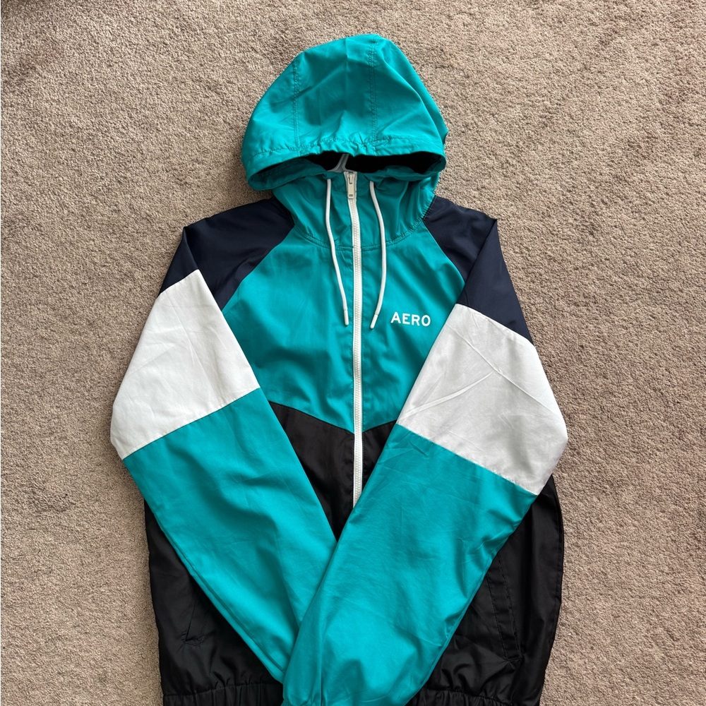 Aeropostale Teal and Black Outerwear